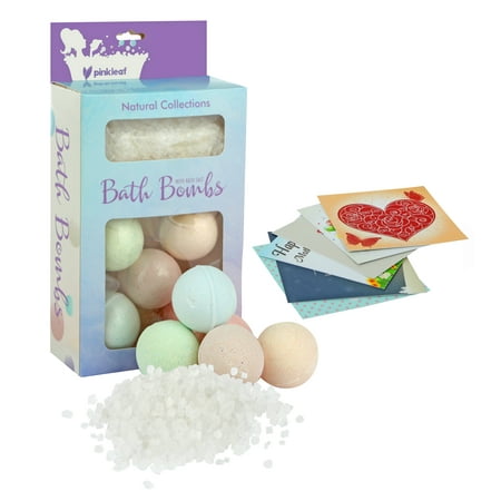 Pinkleaf Scented Bath Salts & Fizzy Bombs Variety Pack Spa Gift Set