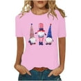 thumbnail image 1 of Birdeem Fête de l'Indépendance Mode Femmes Décontracté Col Rond Manches Courtes Imprimé Hauts Blouse pour Dames, 1 of 7