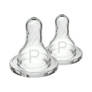 Dr. Browns Natural Flow Preemie Flow Narrow Baby Bottle Silicone Nipple, Slowest Flow, 0m+, 100% Silicone Bottle Nipple, 2-Pack