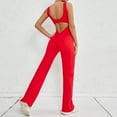 thumbnail image 2 of Women's One-Piece sleeveless jumpsuits sexy hip lift fitness yoga dress U-neck hollow back unitard bodycon solid color soft fabric yoga workout bodysuit Summer 2024, 2 of 7