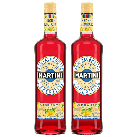 Martini & Rossi Vibrante Non-Alcoholic Aperitivo Alcohol Free Drink Orange Aperitif Made in Italy | 2 PACK