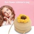 thumbnail image 1 of Bolso de hombro redondo de paja de girasol para niños, de verano para niñas, de mensajero, 1 of 5