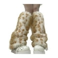 thumbnail image 3 of harmtty Leopard Print Leg Warmers Women Girls Faux Fur Fuzzy Leg Warmers Cozy Furry Boot Covers Shoes Cuff Cover for Parties Street Winter Daily Wear, 3 of 7