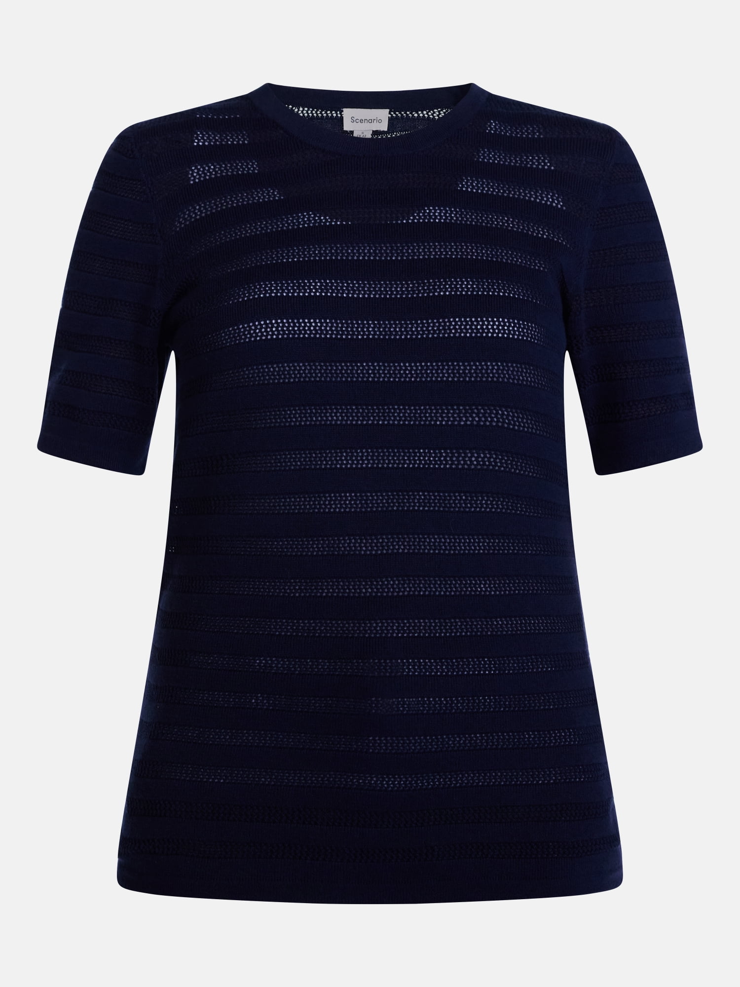 Scenario Women's and Women's Plus Stripe Sweater with Short Sleeves, Sizes XS-4X