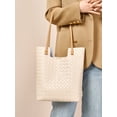 thumbnail image 3 of Genuine Leather Women's Bag Tote Bag Cowhide Woven Bag Large Purse Shoulder Bag, 3 of 4