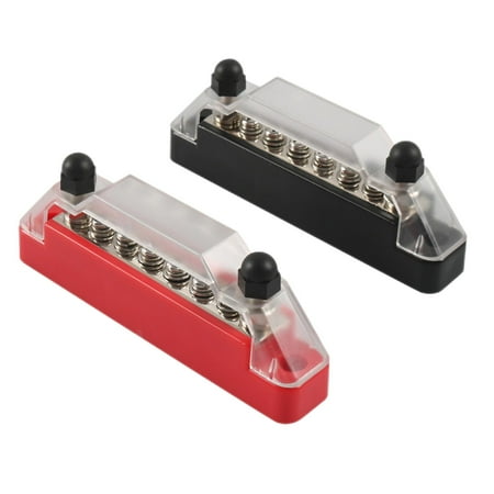 

Distribution Block 2x M6 Studs 6x Screws with Cover for Truck Car