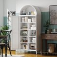 thumbnail image 5 of OCHAPA Freestanding Pantry Cabinet, Arched Storage Cupboard with Adjustable Shelves, White, 5 of 7