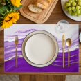 thumbnail image 4 of Purple Modern Wavers Placemats Set of 4, Abstract Water Ripple Fluid Art Placemats for Dining Table, Place Mats for Kitchen Tabletop, Waterproof Wipeable Dining Table Mats Set, 4 of 9