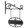 thumbnail image 2 of Letrero de bienvenida de hierro para decoración de pared, placa colgante para puerta de entrada de doble cara, resistente, para tienda, bar, exterior, 2 of 8