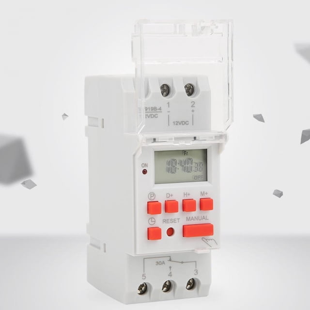 LHCER LCD Time Relay,12V DC 30A Weekly Timer Switch LCD On Off Control With Countdown Function