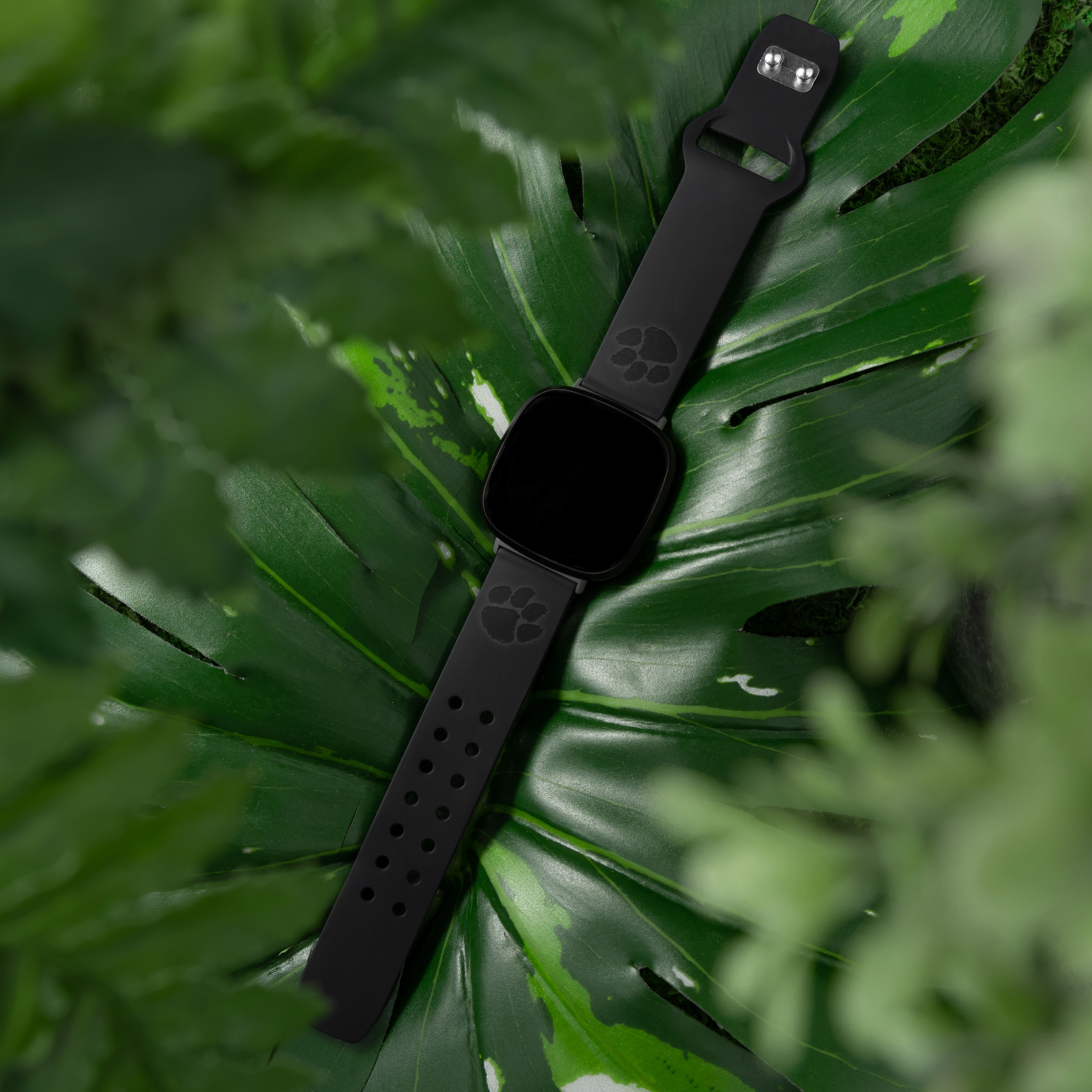 Clemson Engraved Silicone Unisex Watch Band for Fitbit Versa 3 and Sense (Black) by Affinity Bands