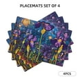 Cosmic Purple Irises Placemats Set of 4, Heat Resistant Place Mats
