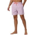 thumbnail image 4 of INSPIRE CHIC Men's Solid Summer Drawstring Waist Mesh Liner Back Pocket Swim Shorts 30 Pink, 4 of 5