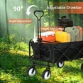 thumbnail image 4 of CL.HPAHKL Utility Wagon Foldable, Folding Beach Wagon with Adjustable Handle Lightweight Utility Shopping Cart with Side Pocket Grocery Wagon for Apartment, Garden and Outdoor Use (39.6In H, Black), 4 of 11