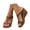 Brown, variant on LIJCC Women Wedge Sandals with Arch Support Casual Hollow Out Retro Leather Ankle Strap Open Toe Dressy Casual Comfortable Summer Beach Platform Work Sandals