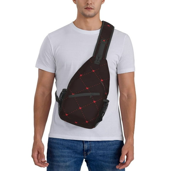 ZICANCN Crossbody Sling Bags for Women Men,Vintage Lace Romance Hearts Casual Shoulder Backpacks for Hiking Daypacks
