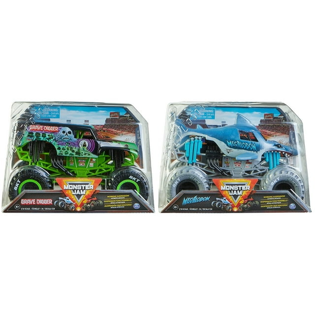 Camión Monstruo Blizy Monster Jam Grave Digger y Megalodon