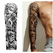 Yazhiji Full Arm Temporary Tattoos 8 Sheets and Half Arm Shoulder Waterproof Tattoos 8 Sheets, Extra Large Tattoo Stickers for Men and Women (22.83X7.1)