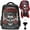 3pcs Red Set, variant on Barber Supplies Clippers Backpack with Cape & Brush, Large Travel Bag for Hairdresser