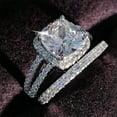 thumbnail image 2 of 2pcs/set Jewelry Cubic Zircon Luxury Engagement 925 Silver Rings Gifts Sz 6-10, 2 of 4