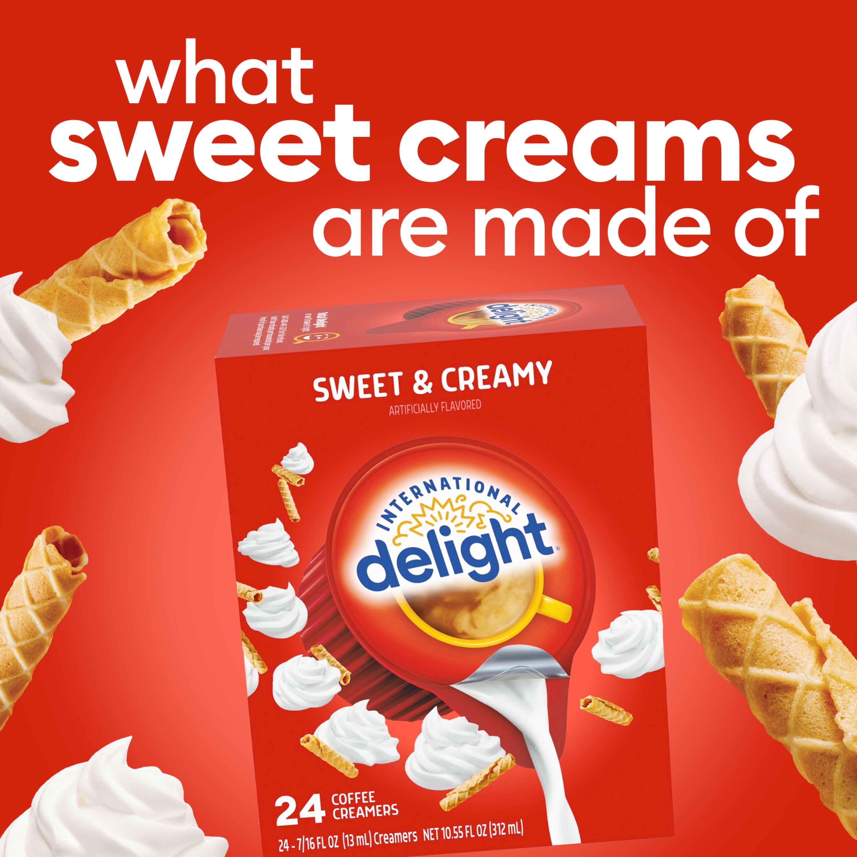 4 pack International Delight Sweet Creamy Coffee Creamer Singles 0.44 fl oz 24 Count Walmart