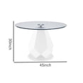 thumbnail image 5 of Glass Top Round Dining Table with Geometric Pedestal Base, White-Saltoro Sherpi, 5 of 5