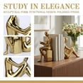 thumbnail image 2 of Unique Bargains Expandable Metal Bookends with Compartments Home 2 Pcs Gold, 2 of 5