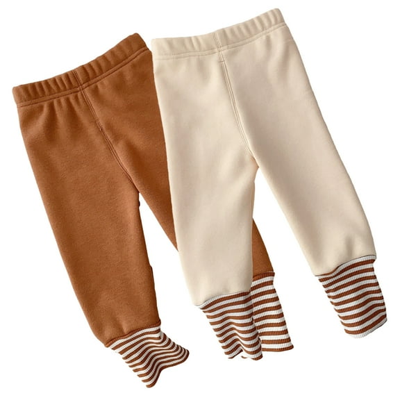 KYAIGUO Kids Baby Boys Girls Fleece Leggings Toddler Fall Winter Tights Little Boys Girls Winter Thickening Warm Trousers Newborn Elastic Waist Casual Plush Bottoms,Size 6M-5Y