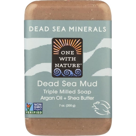 One With Nature Jabón de barro mineral del Mar Muerto con aceite de argán y manteca de karité, 7 oz (paquete de 6)