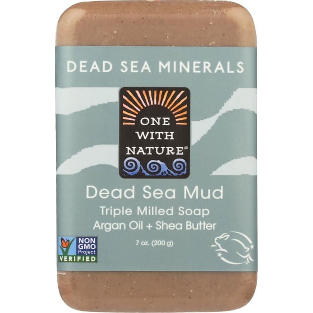 One With Nature Jabón de barro mineral del Mar Muerto con aceite de argán y manteca de karité, 7 oz (paquete de 6)