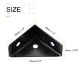 thumbnail image 3 of Uxcell Corner Brackets Cold Rolled Steel Braces Joining Support  Black 1.5" x 1.5" x 0.75" 4Pcs, 3 of 6