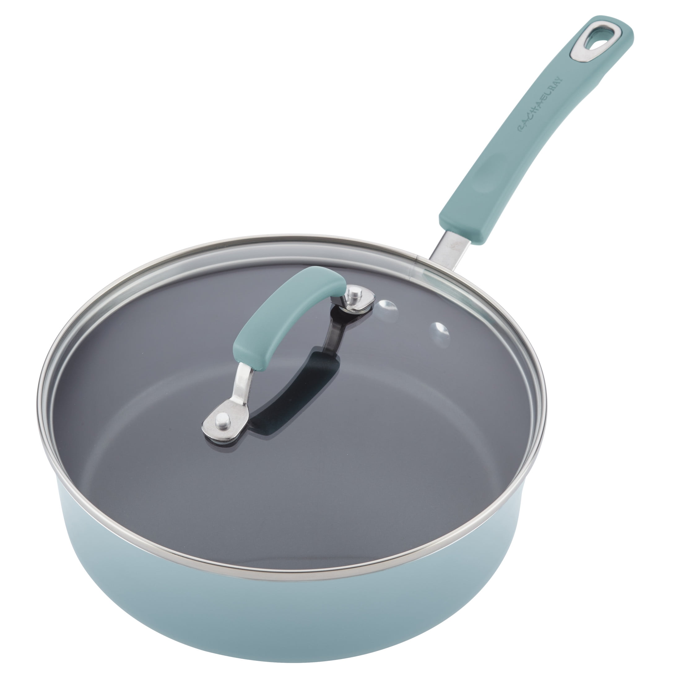 Rachael Ray 14-Piece Classic Bright's Hard Enamel Nonstick Pots and Pans  Set, Cookware Set, Marine Blue 