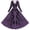 5Purple, variant on Xijirk Women's Day of The Dead Maxi Dress V Neck Long Sleeve Skeleton Floral Print A Line Flared Cosplay Gown for Halloween Fiesta Party,M