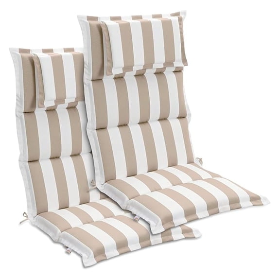 High Back Patio Chair Cushions Set of 2 for Outdoor Rocking Chairs, 47 x 21 x 2.9 Inch Patio Flanged Seat Cushions with Headrest for Adirondack Chairs, Dining Chairs