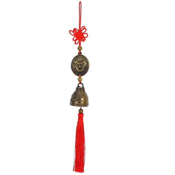 SHISUYAN Chinese Feng Shui Bell Copper Coin Door Opening Bell Hanging Bell Good Luck Bell Chinese Feng Shui Bell For Wealth Healthy Home Hanging Pendant Wind Chime