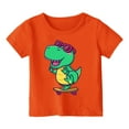 thumbnail image 1 of Ensemble d'Été pour Enfants à Col Rond Imprimé Manches Courtes Garçons Orange 110/3 Ans-4 Ans, 1 of 3
