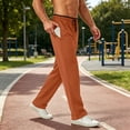 thumbnail image 6 of Men's Elastic Waist Straight Leg Sweatpants Loose Fit Casual Workout Pants with Pockets Multi-Color Soft Lightweight Lounge Trousers for Daily Sports, 6 of 6