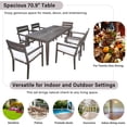 thumbnail image 3 of HighSound 7 Piece Patio Dining Set, Outdoor Acacia Wood Furniture Set, Patio Table and 6 Arm Chairs w/Removeable Fabric Cushion, Gray, 3 of 7