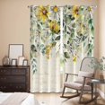 thumbnail image 3 of Kitchen Curtains 84 Inch Length 2 Panels, Flowers Eucalyptus Grommets Window Treatment Curtain, Vintage Botanical Floral Leaves Thermal Curtains Drapes for Living Room/Bathroom, 3 of 9