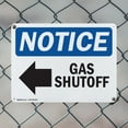 thumbnail image 5 of (2 Pack) Gas Shutoff [Left Arrow] OSHA Notice Sign 18 Inch X 12 Inch Plastic Sign, Weather Resistant, UV Protected for Workplace, Business, and Construction Site, Made in the USA, 5 of 8