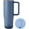 thumbnail image 2 of BUILT Cascade 40 oz Stainless Steel Tumbler Water Bottle with Flip Top Straw and Handle, Blue, 2 of 11