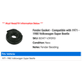 thumbnail image 2 of Fender Gasket - Compatible with 1971 - 1980 Volkswagen Super Beetle 1972 1973 1974 1975 1976 1977 1978 1979, 2 of 2