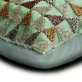 thumbnail image 2 of Teal Blue 12"x16" (30x40 cm) Lumbar Pillow Cover, Silk Beaded Oblong Pillow, Geometric Pattern Modern Style - Teal Triad, 2 of 3