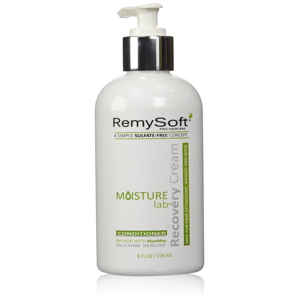 RemySoft Moisturelab Recovery Cream - para extensiones de cabello, tejidos y pelucas - Acondicionador de fórmula de salón 8oz - Espuma suave sin sulfato