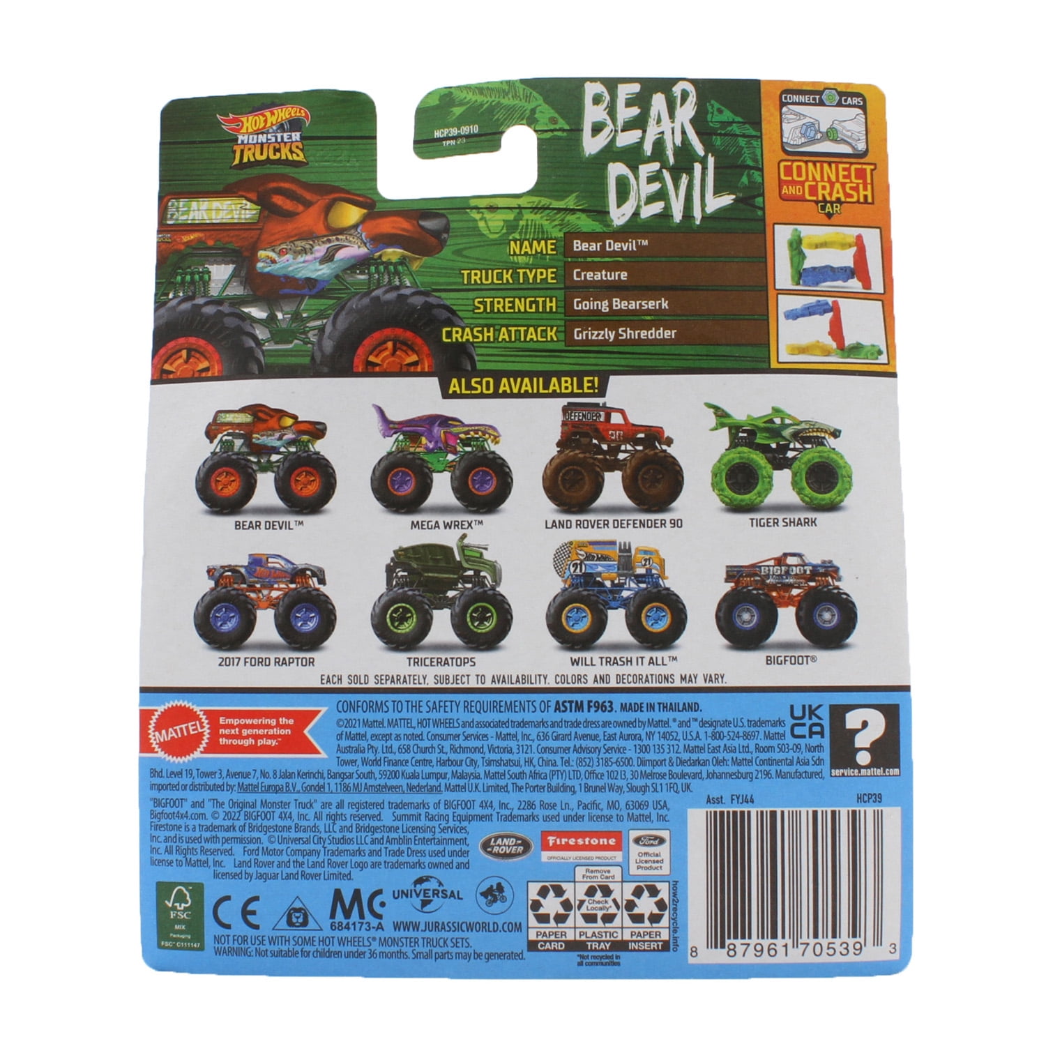 Caminhão Hot Wheels Monster Trucks Bear Devil - Mattel - A sua