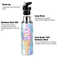 thumbnail image 3 of Yayeee 20oz Insulated Water Bottle Double Wall Stainless Steel with Flip Straw Lid, Watercolor Ice Cream Pattern, 3 of 7