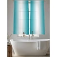 thumbnail image 5 of Sheer Curtains 72 Inches Long 2 Panels, Minimalist Teal Ombre Stripe Texture Rod Pocket Curtain Voile Draperies, Modern Abstract Art Light Filtering Window Treatment for Living Room Kitchen Bedroom, 5 of 8