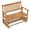 Natural, variant on Costway Patio Glider Loveseat Chair Swing Rocking Bench with Slatted Seat & Curved Backrest Gray