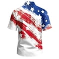 thumbnail image 5 of Mens 250 Years America Shirt Patriotic Star Print Patriotic Short Sleeve Button Down Blouse V Neck Memorial Day Comfy Daily Spring Tees Regular Fit,XL,#04 Pink, 5 of 5