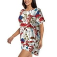thumbnail image 2 of Picia Colorful Mushrooms (2) Pajamas Sets for Women Soft Short-Sleeved Pjs with Lounge Shorts Two Piece Sleepwear-4X-Large, 2 of 9